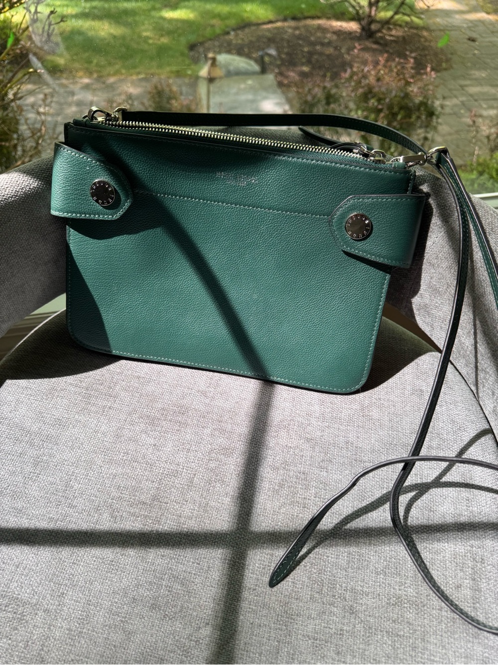 Henri Bendel Divine Emerald Green Leather Crossbody Bag